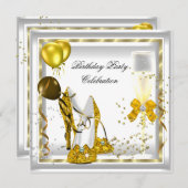 Invitation Parties scintillant d'or de Champagne blanc talons (Devant / Derrière)