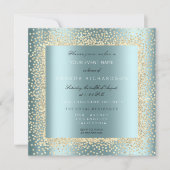 Invitation Parties scintillant d'or de Champaigne Noir Aqua B (Devant)