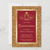 Invitation Parties scintillant d'or de Faux Tiara Princess Re (Devant)