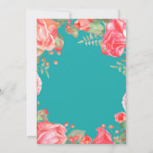 Invitation Parties scintillant d'or de la florale rouge du 60 (Dos)