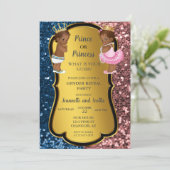 Invitation Parties scintillant d'or de la révélation de genre (Debout devant)