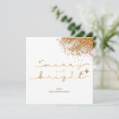 Invitation Parties scintillant d'or de Noël (Debout devant)