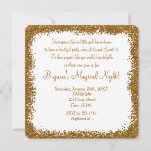 Invitation Parties scintillant d'or Déversement Coeur Glamor (Dos)