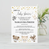 Invitation Parties scintillant d'or du Baby shower virtuel de (Debout devant)
