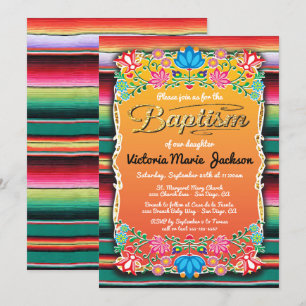Invitation Parties scintillant d'or du Baptême Mexicain Fiest