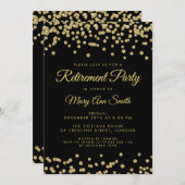 Invitation Parties scintillant d'or du Parti de la retraite C (Devant / Derrière)