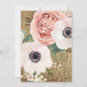 Invitation parties scintillant d'or du Rose géométrique 3,5 x (Dos)