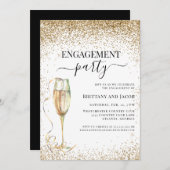 Invitation Parties scintillant d'or Élégant mariage (Devant / Derrière)