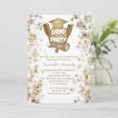 Invitation Parties scintillant d'or Élégante Soirée de Gradua (Debout devant)