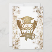 Invitation Parties scintillant d'or Élégante Soirée de Gradua (Dos)