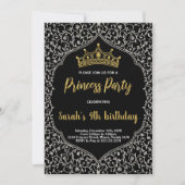Invitation Parties scintillant d'or en argent Princesse blanc (Devant)