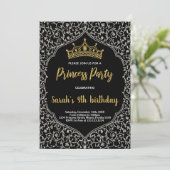 Invitation Parties scintillant d'or en argent Princesse blanc (Debout devant)