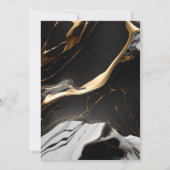 Invitation parties scintillant d'or en marbre liquide surpris (Dos)