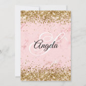 Invitation Parties scintillant d'or en marbre rose pâle 21e a (Dos)