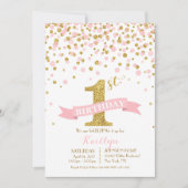 Invitation Parties scintillant d'or et arrosage rose moderne  (Devant)