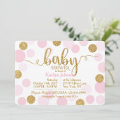 Invitation Parties scintillant d'or et Baby shower à pointes (Debout devant)