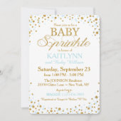Invitation Parties scintillant d'or et Baby shower d'arrosage (Devant)
