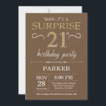 Invitation Parties scintillant d'or et de Brown pour le 21e a<br><div class="desc">Invitation surprise 21e anniversaire avec Arrière - plan de Parties scintillant Brown et Gold. Anniversaire adulte. Hommes ou femmes Anniversaire Invitation. Quel que soit l'âge.
Pour plus de personnalisation,  cliquez sur le bouton "Customiser" et utilisez notre outil de conception pour modifier ce modèle.</div>