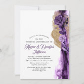 Invitation Parties scintillant d'or et fête d'anniversaire du (Devant)