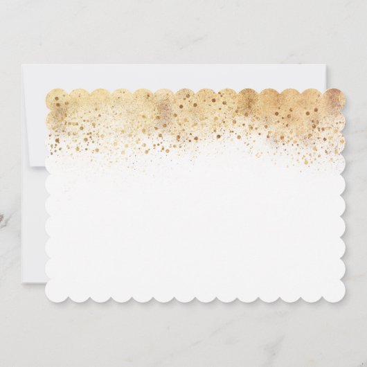 Invitation Parties scintillant d'or et fleurs blanches 1er an (Dos)