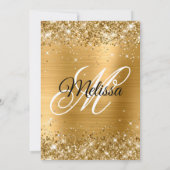 Invitation Parties scintillant d'or et huile sucrée 16 Monogr (Dos)