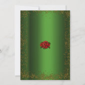 Invitation Parties scintillant d'or et Noël vert (Dos)