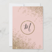 Invitation Parties scintillant d'or étincelle Blush Pink Grad (Dos)
