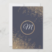 Invitation Parties scintillant d'or étincelle Fiançailles ble (Dos)