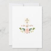 Invitation Parties scintillant d'or Étincelle Fleurs de corai (Dos)