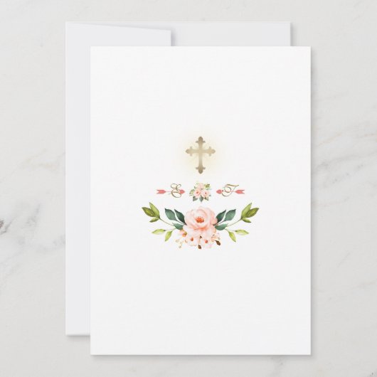 Invitation Parties scintillant d'or Étincelle Fleurs de corai (Dos)