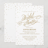 Invitation Parties scintillant d'or étoiles Fête des mariées  (Devant / Derrière)