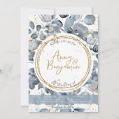 Invitation Parties scintillant d'or Eucalyptus - Dusty Blue I (Devant)