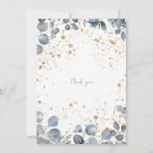 Invitation Parties scintillant d'or Eucalyptus - Dusty Blue I (Dos)