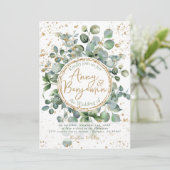Invitation Parties scintillant d'or Eucalyptus - Vert - Invit (Debout devant)
