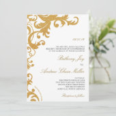 Invitation Parties scintillant d'or Faux Elegant Mariage dama (Debout devant)