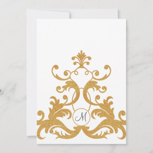 Invitation Parties scintillant d'or Faux Elegant Mariage dama (Dos)