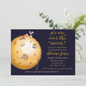 Invitation parties scintillant d'or Faux, lune de fromage et (Debout devant)