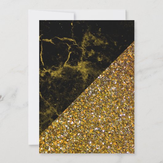 Invitation Parties scintillant d'or Faux Marbre d'or Aqeeqah (Dos)