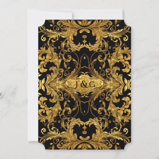Invitation Parties scintillant d'or Faux Style de billet Typo (Dos)