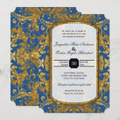 Invitation Parties scintillant d'or Faux Style de billet Typo (Devant / Derrière)