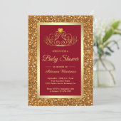 Invitation Parties scintillant d'or Faux Tiara Princess Baby  (Debout devant)