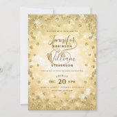 Invitation Parties scintillant d'or festive Élégant mariage d (Devant)