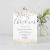 Invitation Parties scintillant d'or Fête de Noël d'entreprise (Debout devant)