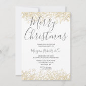 Invitation Parties scintillant d'or Fête de Noël d'entreprise (Devant)