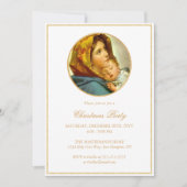 Invitation Parties scintillant d'or Fête religieuse de Noël (Devant)