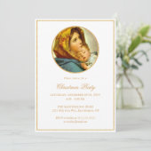 Invitation Parties scintillant d'or Fête religieuse de Noël (Debout devant)