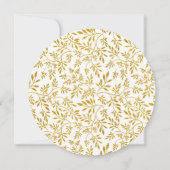 Invitation Parties scintillant d'or feuille motif mariage mod (Dos)