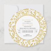 Invitation Parties scintillant d'or feuille motif mariage mod (Devant)