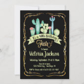 Invitation Parties scintillant d'or Fiesta mexicaine (Devant)