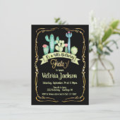 Invitation Parties scintillant d'or Fiesta mexicaine (Debout devant)